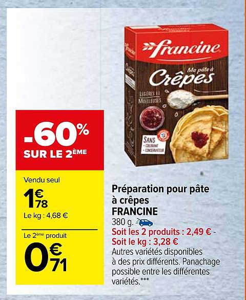 Préparation Pour Pâte à Crêpes Francine
