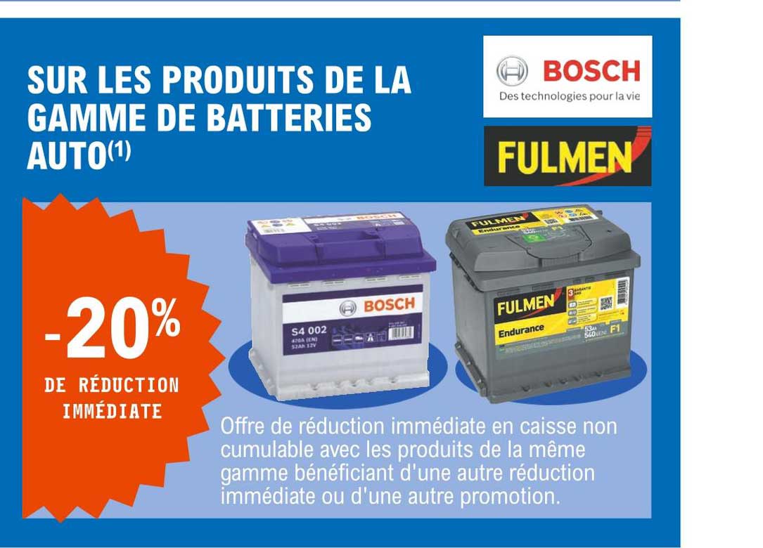 produits de la gamme de batteries auto bosch, fulmen
