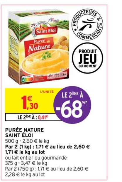 Purée Nature Saint éloi Le 2ème à -68%