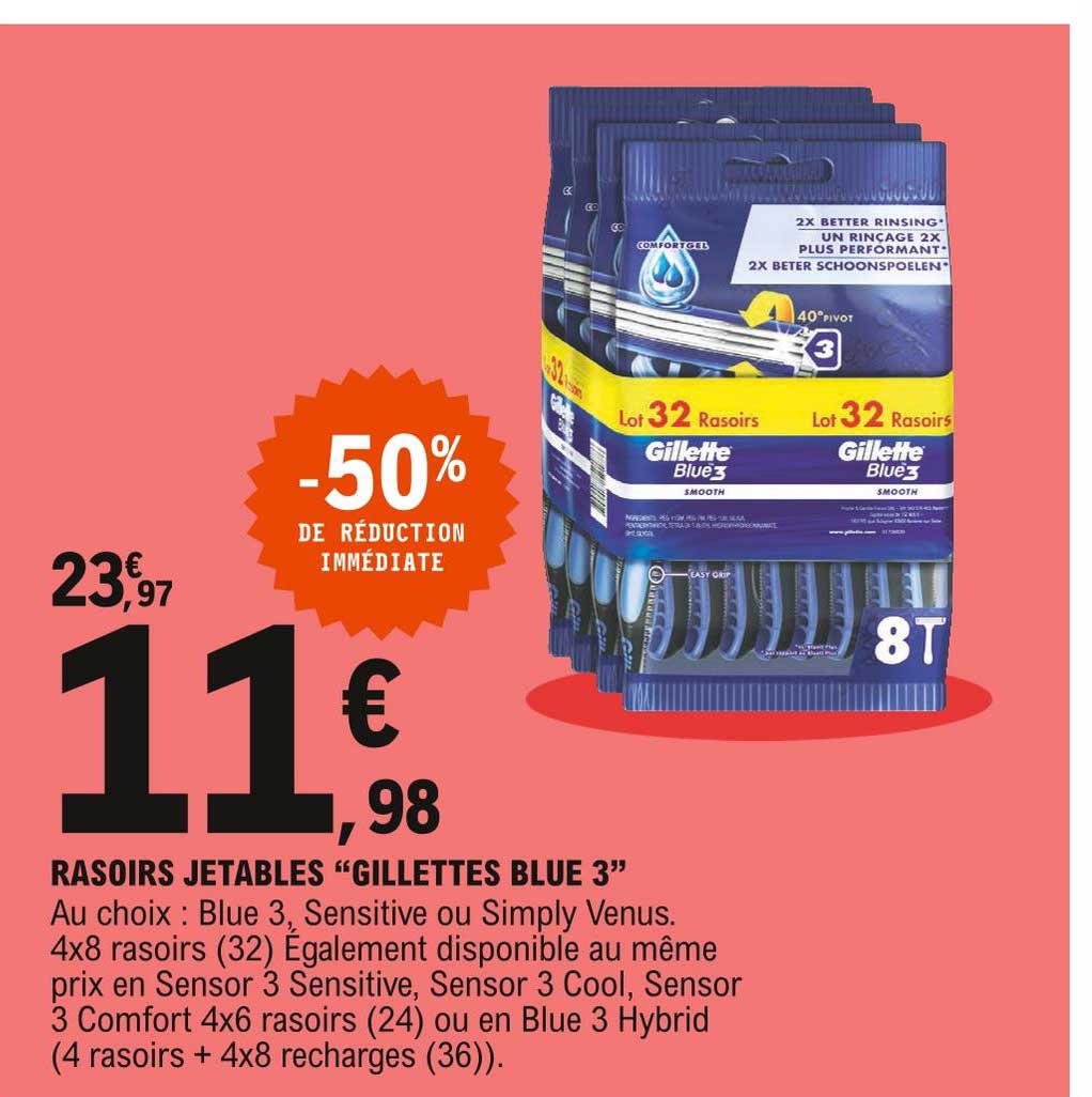 rasoirs jetables "gillettes blue 3"