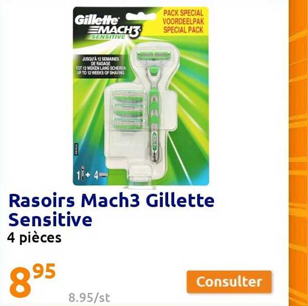 rasoirs mach 3 gillette sensitive