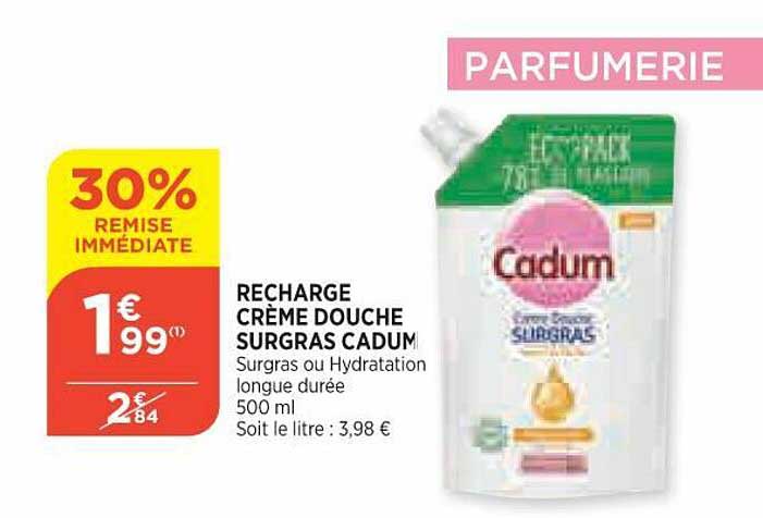 recharge crème douche surgras cadum