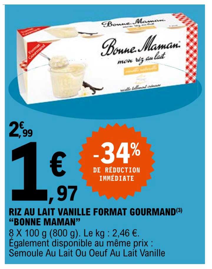 riz au lait vanille format gourmand "bonne maman"