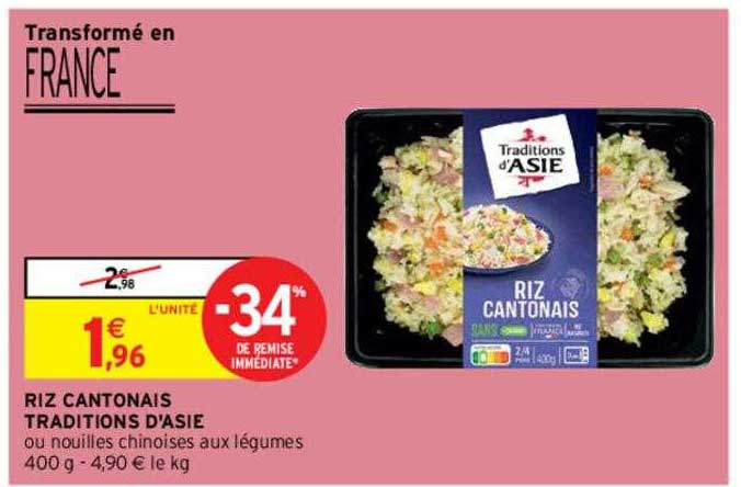 riz cantonais traditions d'asie -34% de remise immédiate