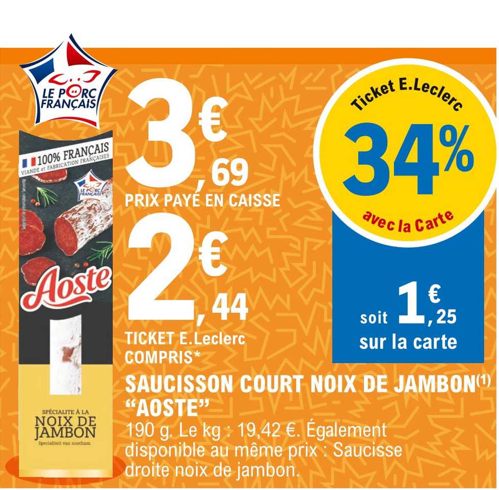 saucisson court noix de jambon "aoste"