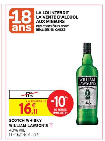 scotch whisky william lawson's -10% de remise immédiate