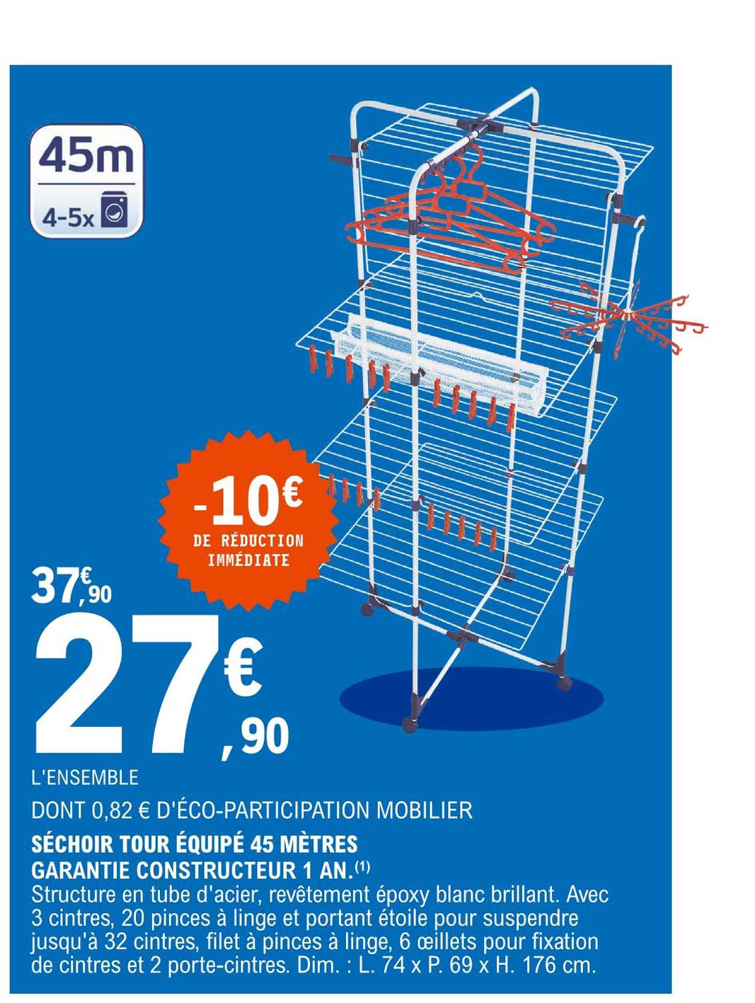 séchoir tour équipé 45 mètres