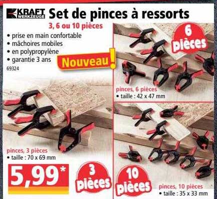 set de pinces à ressorts kraft werkzeuge