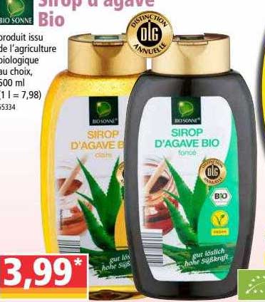 sirop d'agave bio bio sonne