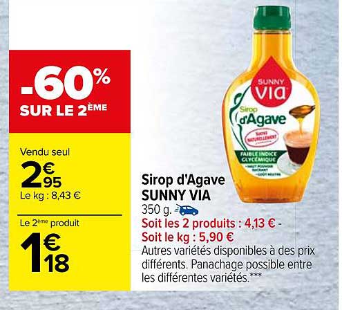 sirop d'agave sunny via