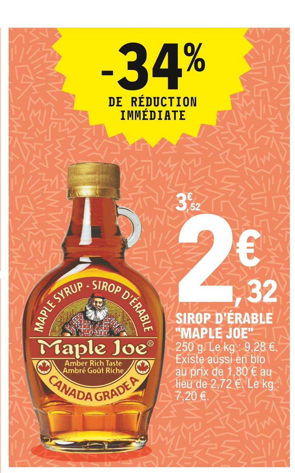 sirop d'érable "maple joe"
