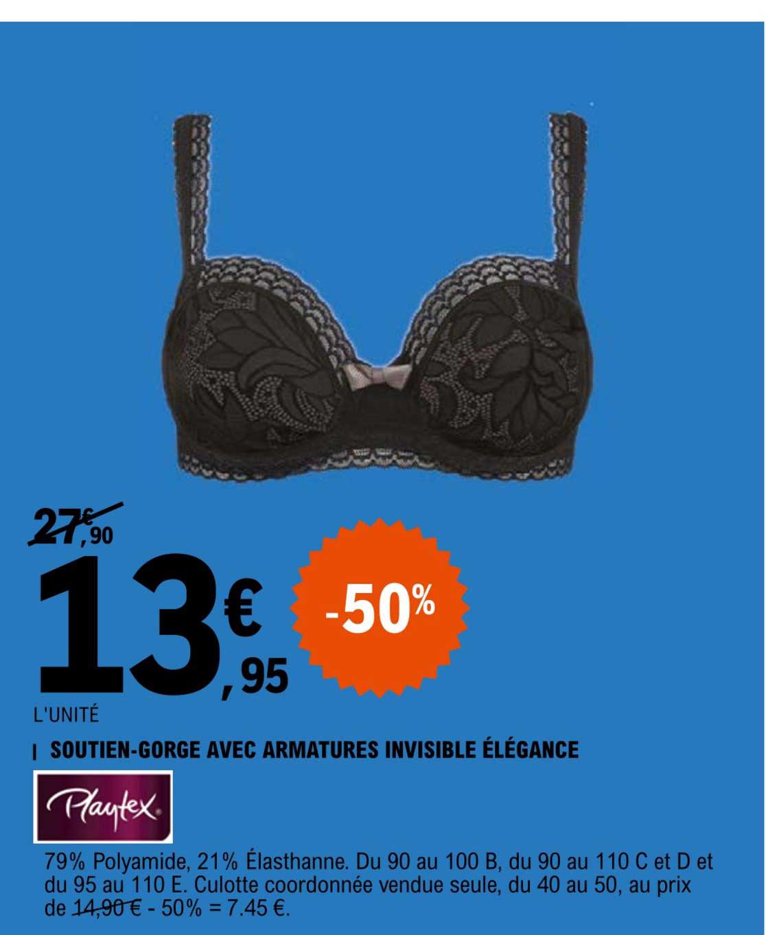 soutien-gorge avec armatures invisible élégance playtex