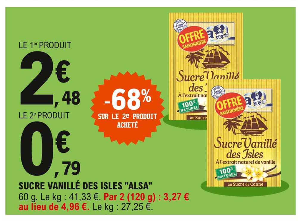 sucre vanillé des isles "alsa"