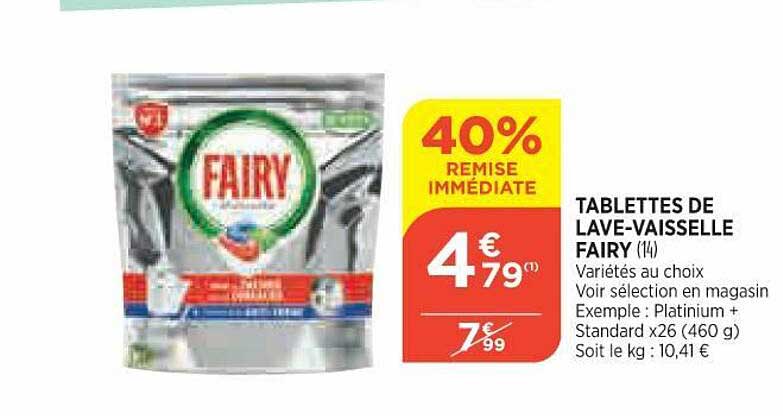 tablettes de lave-vaisselle fairy
