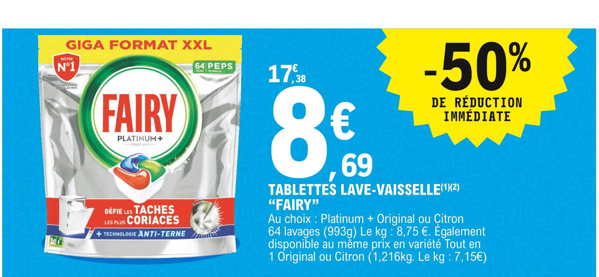 tablettes lave-vaisselle "fairy"