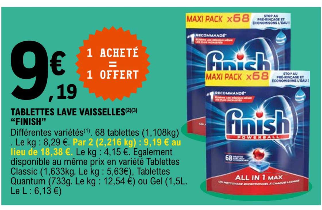 tablettes lave vaisselles "finish"