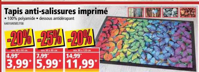 tapis anti-salissures imprimé