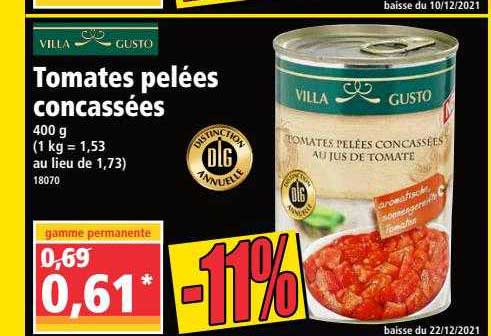 tomates pelées concassées villa gusto