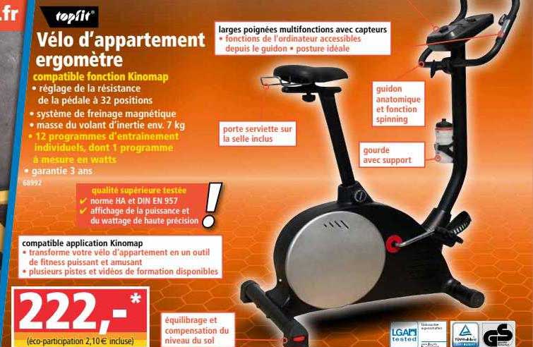 vélo d'appartement ergomètre topfit