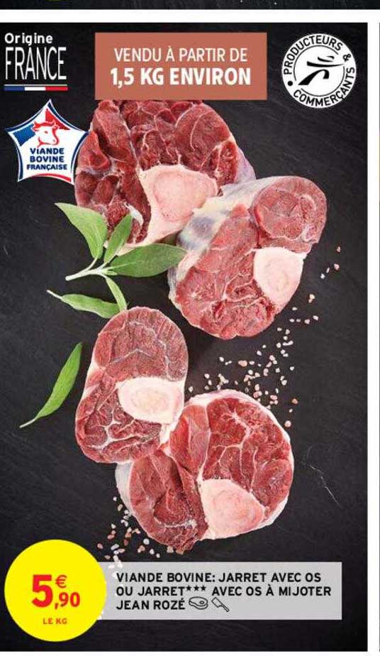 viande bovine: jarret avec os ou jarret avec os à mijoter jean rozé