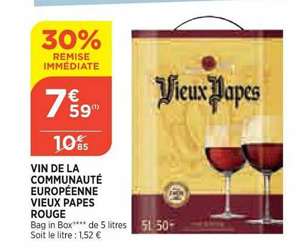 vin de la communauté européenne vieux papes rouge