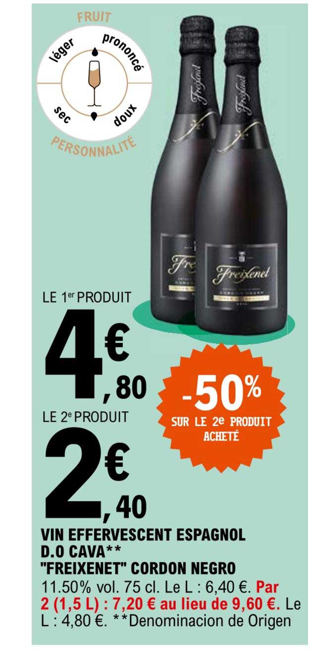 vin effervescent espagnol d.o. cava "freixenet" cordon negro