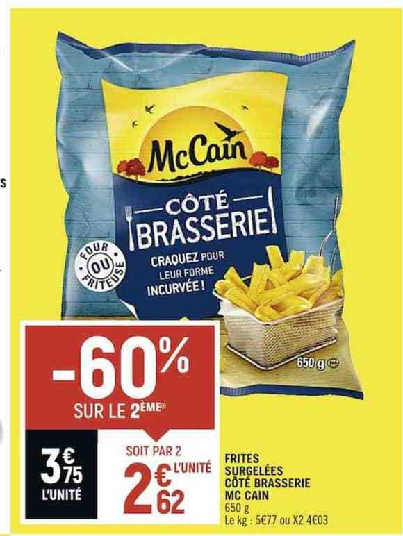 frites surgelées côté brasserie mc cain