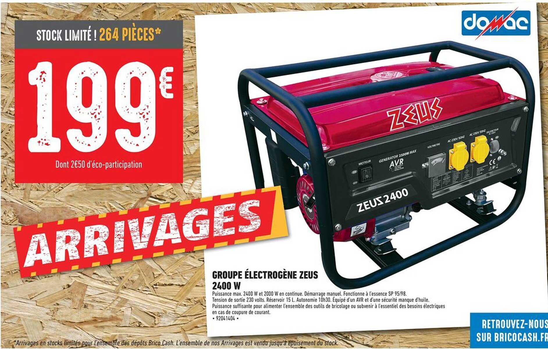 groupe électrogène zeus 2400 w