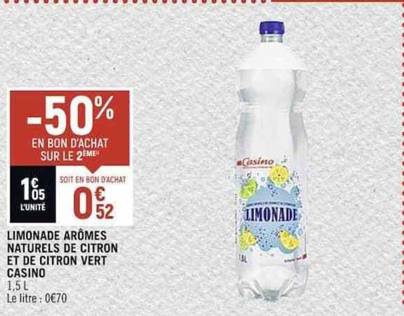 limonade arômes naturels de citron et de citron vert casino
