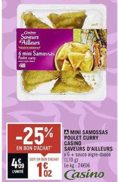 mini samossas poulet curry casino saveurs d'ailleurs
