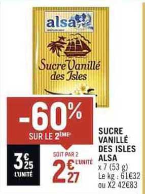 sucre vanillé des isles alsa