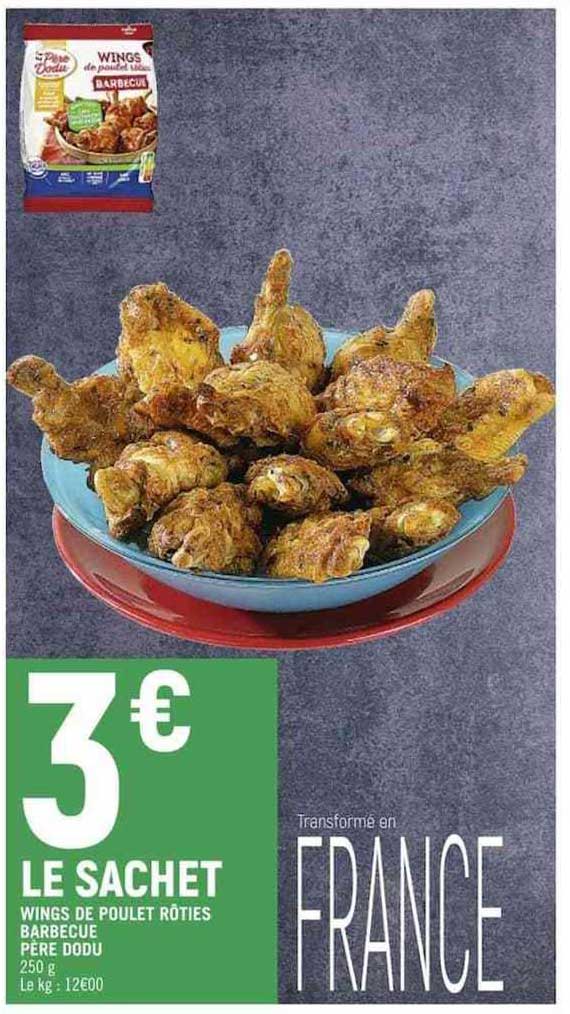 wings de poulet rôties barbecue père dodu