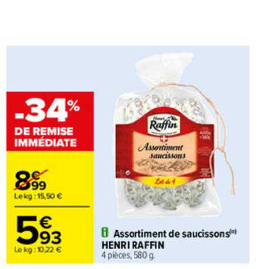 assortiment de saucissons henri raffin
