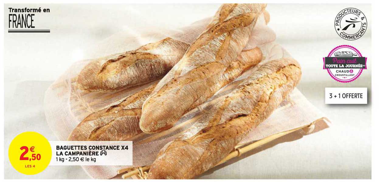 baguettes constance x4 la campanière