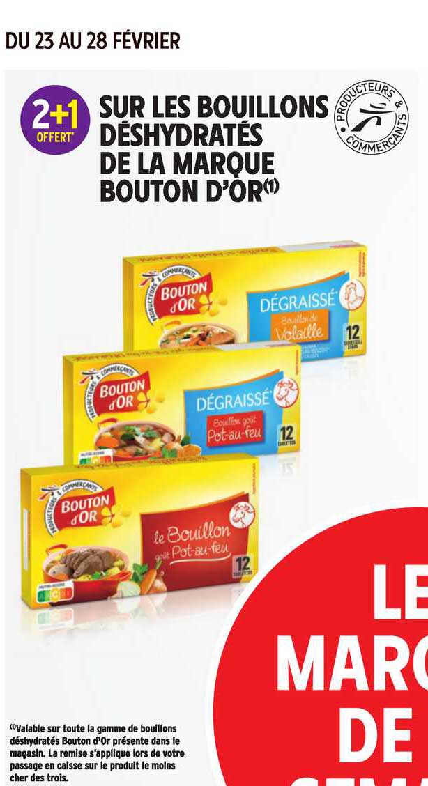 bouillons déshydratés de la marque bouton d'or