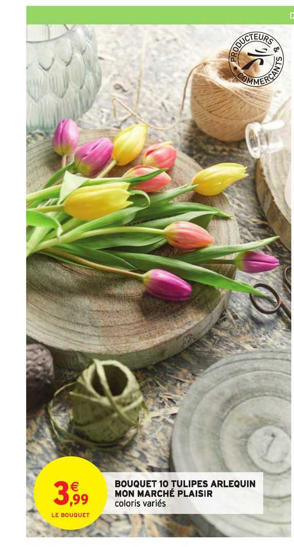 bouquet 10 tulipes arlequin mon marché plaisir