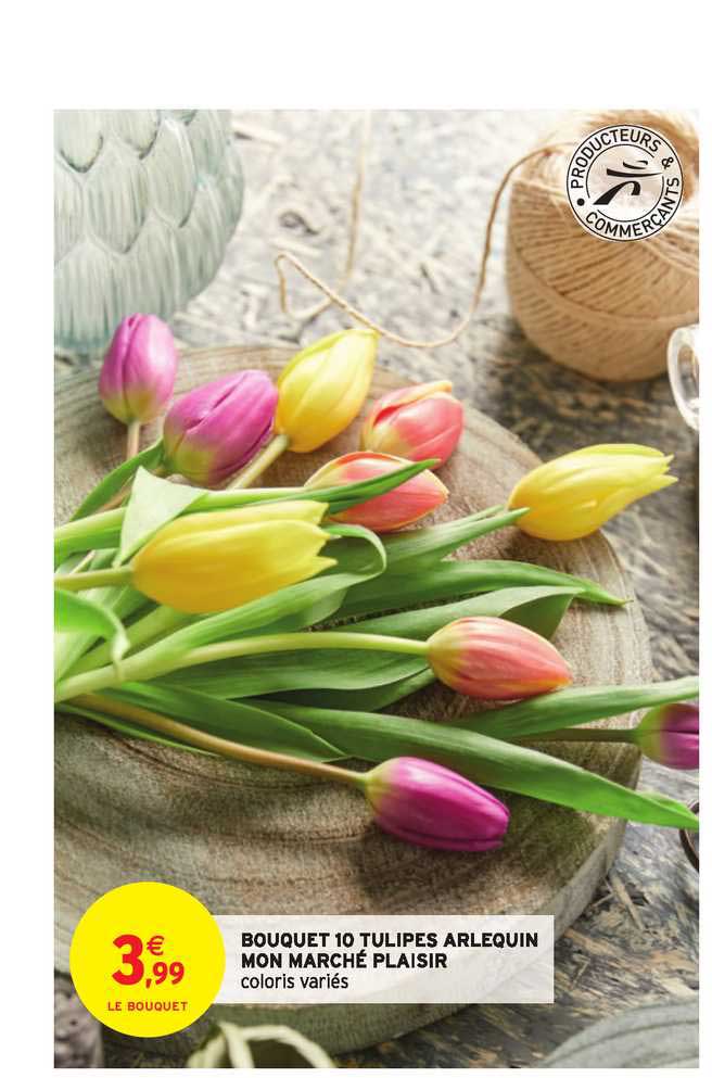 bouquet 10 tulipes arlequin mon marché plaisir
