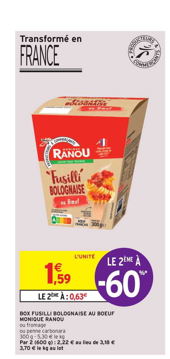 box fusilli bolognaise au bœuf monique ranou