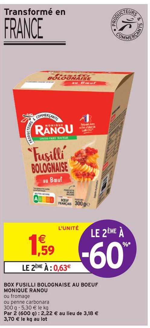 box fusilli bolognaise au bœuf monique ranou