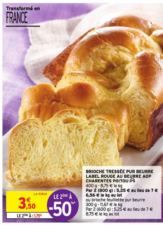 Brioche Tressée Pur Beurre Label Rouge Au Beurre Aop Charentes Poitou