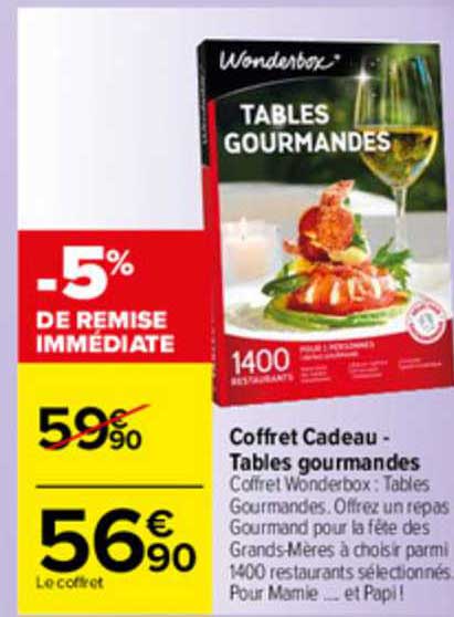 Coffret Cadeau - Tables Gourmandes Wonderbox