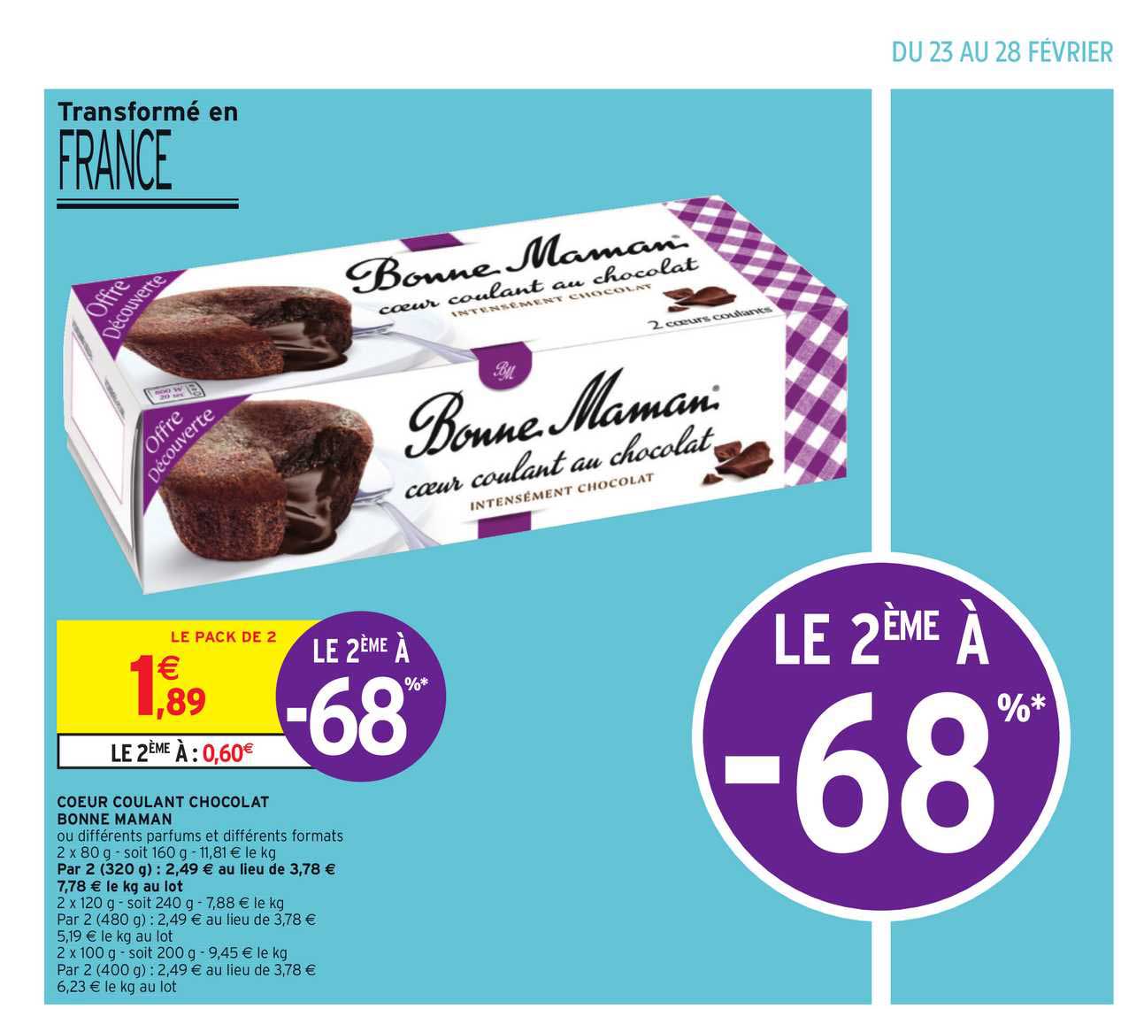 cœur coulant chocolat bonne maman