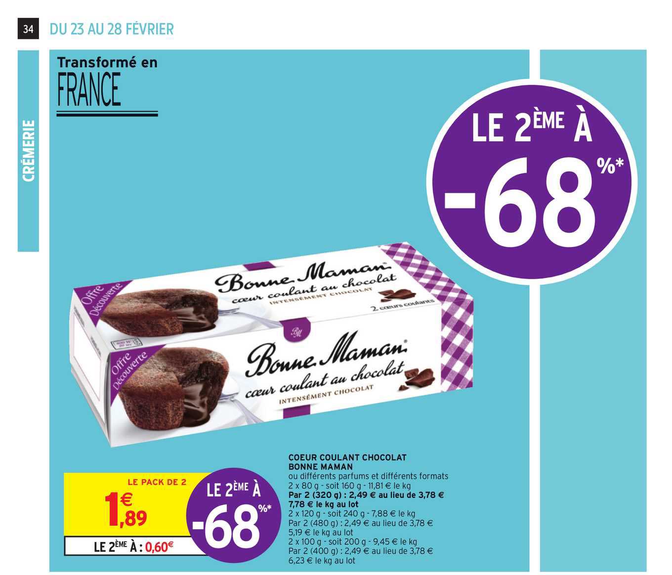 cœur coulant chocolat bonne maman