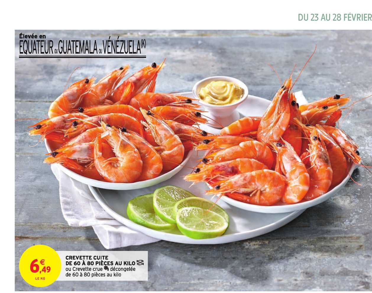 crevette cuite de 60 à 80 pièces au kilo