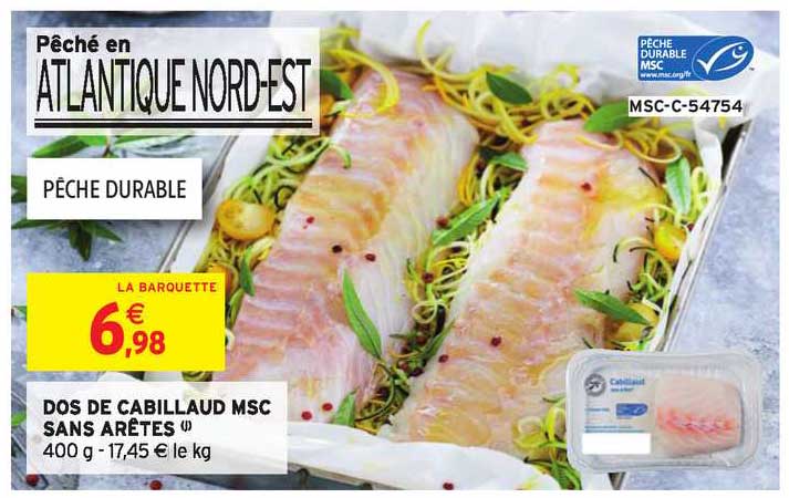 dos de cabillaud msc sans arêtes