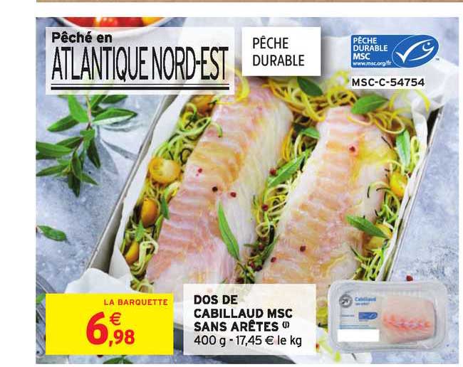 dos de cabillaud msc sans arêtes