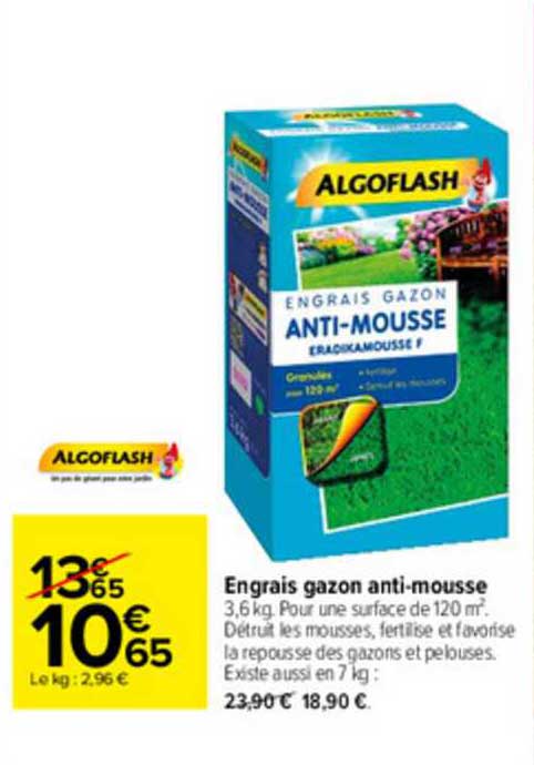 Engrais Gazon Anti-mousse Algoflash