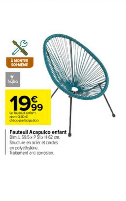 fauteuil acapulco enfant