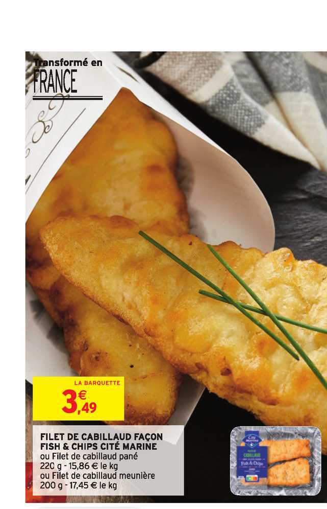 Filet De Cabillaud Façon Fish & Chips Cité Marine