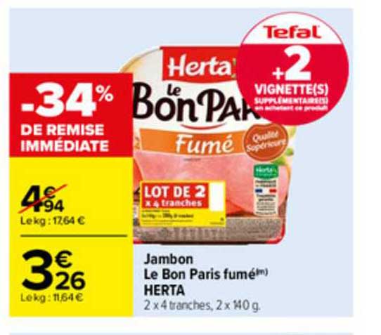 Jambon Le Bon Paris Fumé Herta